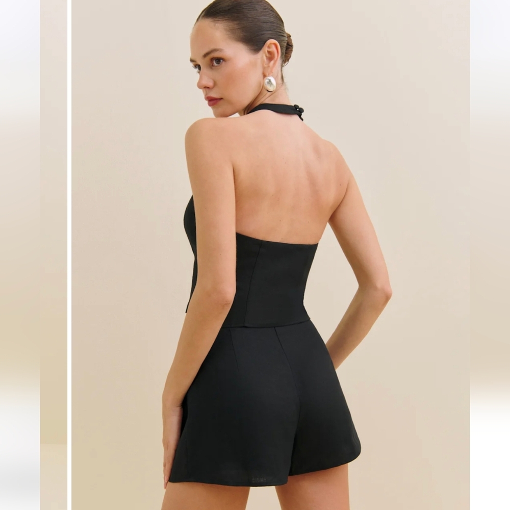 Reformation Black Linen Sasha Top - Picture 6 of 6